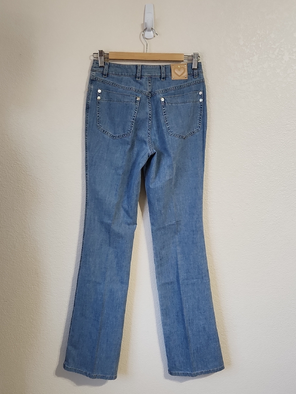 Escada Flare Leg Denim Medium Wash Jeans Size 36/US 6 - Picture 4 of 10